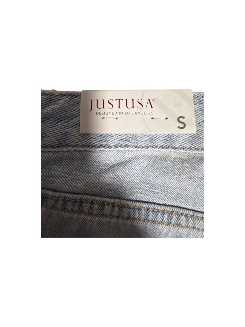 JustUSA Small Light Wash High Rise Distressed Denim Shorts Frayed Hem NWT - Picture 7 of 9